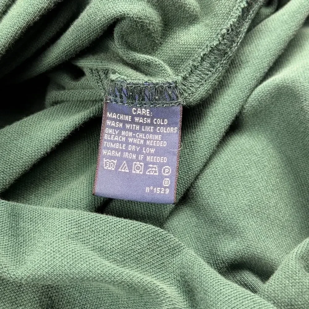 Ralph Lauren Green Pima Cotton Long Sleeve Polo L